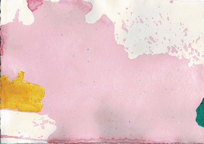 pink smog with yellow and green