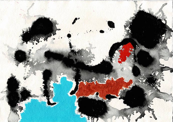 smog with blue and red